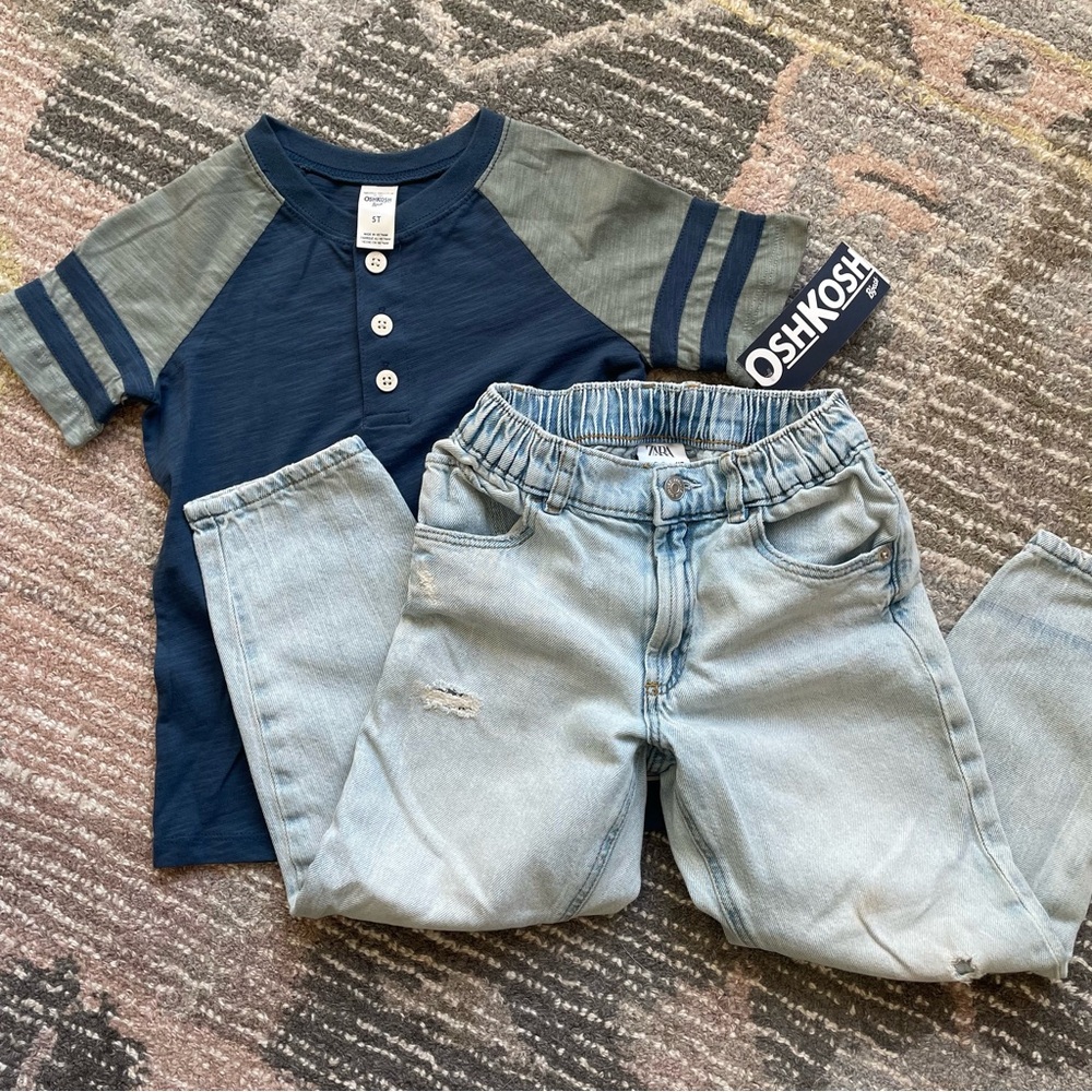 Zara toddlers jeans & Osh Gosh henley